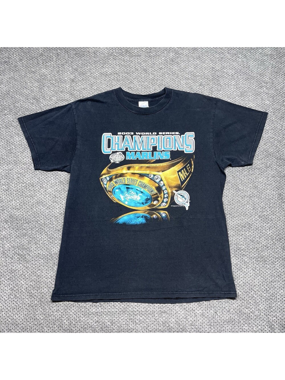 Vintage 2003 Florida Marlins World Series Champions Ring T-Shirt Large RARE MENS